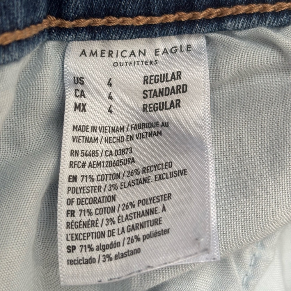 American Eagle High-Rise Skinny Jeans - Medium Wash - Size 4 Regular - Picture 5 of 6